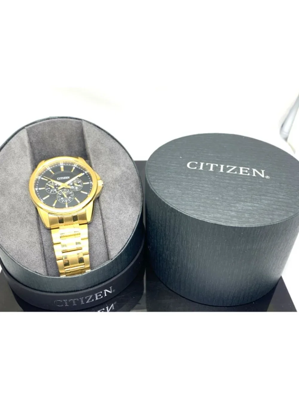 Citizen Men's Watch AG8342-52L Quartz Black Dial Gold Stainless Steel 42mm